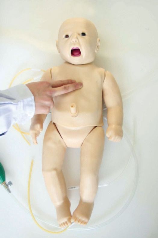 حديثي الولادة للأطفال محاكاة القزم مع إدارة مجرى الهواء للتدريب على مهارات الطوارئ
